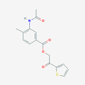 molecular formula C16H15NO4S B338914 2-Oxo-2-(2-thienyl)ethyl 3-(acetylamino)-4-methylbenzoate 