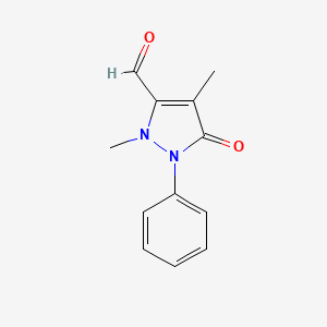 molecular formula C12H12N2O2 B3389143 2,4-Dimethyl-5-oxo-1-phenylpyrazole-3-carbaldehyde CAS No. 91485-64-2