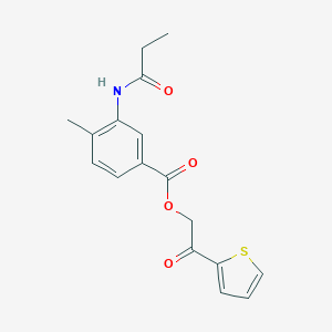 molecular formula C17H17NO4S B338915 2-Oxo-2-(2-thienyl)ethyl 4-methyl-3-(propionylamino)benzoate 