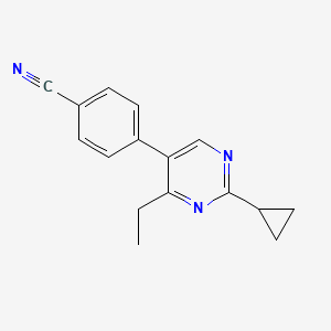 molecular formula C16H15N3 B3389167 4-(2-Cyclopropyl-4-ethylpyrimidin-5-yl)benzonitrile CAS No. 918422-30-7