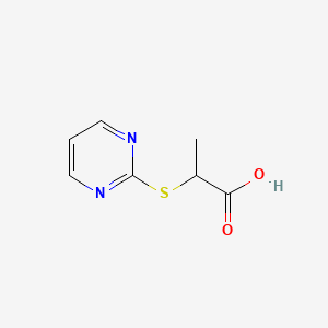 molecular formula C7H8N2O2S B3389216 2-(Pyrimidin-2-ylsulfanyl)propanoic acid CAS No. 919617-50-8