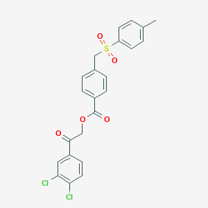 molecular formula C23H18Cl2O5S B338922 2-(3,4-Dichlorophenyl)-2-oxoethyl 4-{[(4-methylphenyl)sulfonyl]methyl}benzoate 