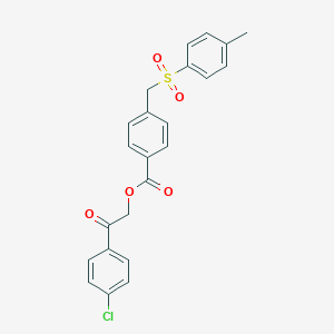 molecular formula C23H19ClO5S B338923 2-(4-Chlorophenyl)-2-oxoethyl 4-{[(4-methylphenyl)sulfonyl]methyl}benzoate 