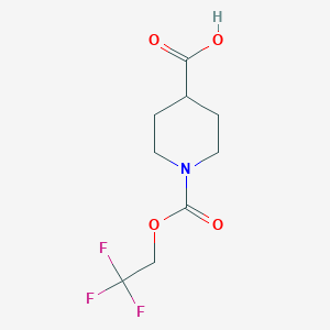 molecular formula C9H12F3NO4 B3389279 1-[(2,2,2-Trifluoroethoxy)carbonyl]piperidine-4-carboxylic acid CAS No. 923249-57-4