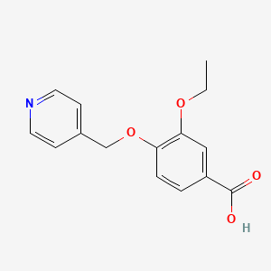 molecular formula C15H15NO4 B3389288 3-Ethoxy-4-(pyridin-4-ylmethoxy)benzoic acid CAS No. 923771-58-8