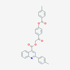 molecular formula C33H25NO5 B338929 2-{4-[(4-Methylbenzoyl)oxy]phenyl}-2-oxoethyl 2-(4-methylphenyl)-4-quinolinecarboxylate 