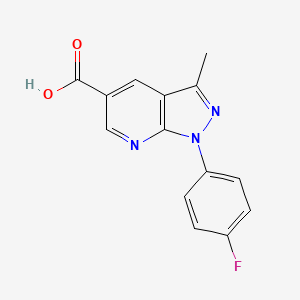molecular formula C14H10FN3O2 B3389314 1-(4-fluorophenyl)-3-methyl-1H-pyrazolo[3,4-b]pyridine-5-carboxylic acid CAS No. 926193-95-5