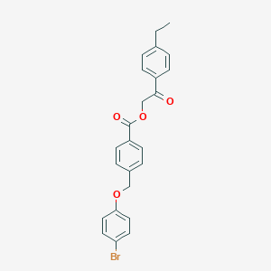 molecular formula C24H21BrO4 B338937 2-(4-Ethylphenyl)-2-oxoethyl 4-[(4-bromophenoxy)methyl]benzoate 