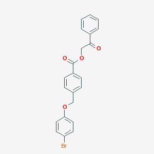 molecular formula C22H17BrO4 B338939 2-Oxo-2-phenylethyl 4-[(4-bromophenoxy)methyl]benzoate 