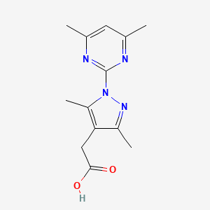 molecular formula C13H16N4O2 B3389405 2-[1-(4,6-dimethylpyrimidin-2-yl)-3,5-dimethyl-1H-pyrazol-4-yl]acetic acid CAS No. 926223-39-4
