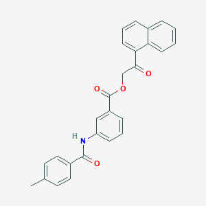 molecular formula C27H21NO4 B338941 2-(1-Naphthyl)-2-oxoethyl 3-[(4-methylbenzoyl)amino]benzoate 