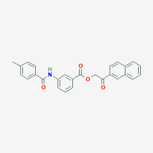 molecular formula C27H21NO4 B338942 2-(2-Naphthyl)-2-oxoethyl 3-[(4-methylbenzoyl)amino]benzoate 