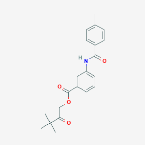 molecular formula C21H23NO4 B338943 3,3-Dimethyl-2-oxobutyl 3-[(4-methylbenzoyl)amino]benzoate 