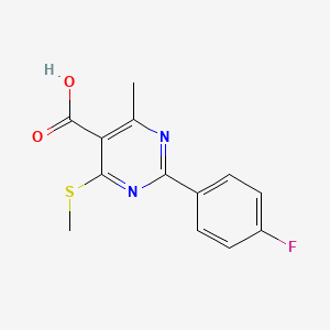 molecular formula C13H11FN2O2S B3389437 2-(4-Fluorophenyl)-4-methyl-6-(methylsulfanyl)pyrimidine-5-carboxylic acid CAS No. 926239-89-6