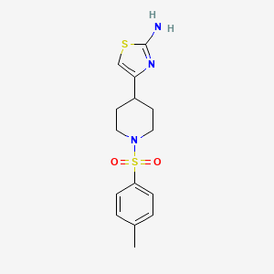 molecular formula C15H19N3O2S2 B3389443 4-[1-(4-Methylbenzenesulfonyl)piperidin-4-yl]-1,3-thiazol-2-amine CAS No. 926240-09-7