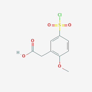 molecular formula C9H9ClO5S B3389449 2-[5-(Chlorosulfonyl)-2-methoxyphenyl]acetic acid CAS No. 926244-40-8