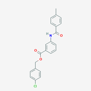 molecular formula C22H18ClNO3 B338945 4-Chlorobenzyl 3-[(4-methylbenzoyl)amino]benzoate 