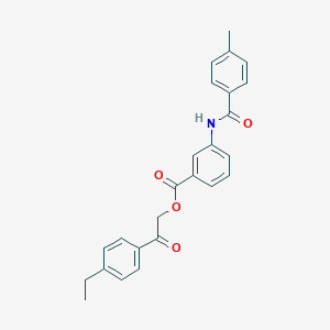 molecular formula C25H23NO4 B338947 2-(4-Ethylphenyl)-2-oxoethyl 3-[(4-methylbenzoyl)amino]benzoate 