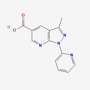 molecular formula C13H10N4O2 B3389495 3-methyl-1-(pyridin-2-yl)-1H-pyrazolo[3,4-b]pyridine-5-carboxylic acid CAS No. 926260-09-5