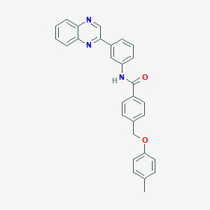 4-[(4-methylphenoxy)methyl]-N-[3-(2-quinoxalinyl)phenyl]benzamide