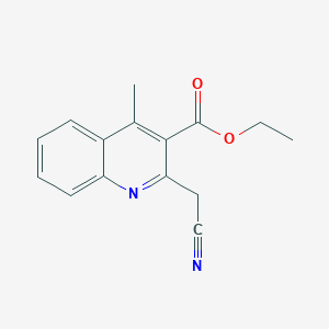 molecular formula C15H14N2O2 B3389560 Ethyl 2-(cyanomethyl)-4-methylquinoline-3-carboxylate CAS No. 929974-87-8