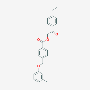 molecular formula C25H24O4 B338958 2-(4-Ethylphenyl)-2-oxoethyl 4-[(3-methylphenoxy)methyl]benzoate 