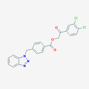 molecular formula C22H15Cl2N3O3 B338959 2-(3,4-dichlorophenyl)-2-oxoethyl 4-(1H-1,2,3-benzotriazol-1-ylmethyl)benzoate 