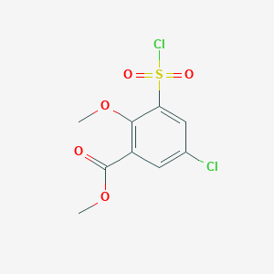 molecular formula C9H8Cl2O5S B3389599 Methyl 5-chloro-3-(chlorosulfonyl)-2-methoxybenzoate CAS No. 932854-23-4