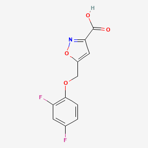 molecular formula C11H7F2NO4 B3389603 5-[(2,4-Difluorophenoxy)methyl]-1,2-oxazole-3-carboxylic acid CAS No. 932917-90-3