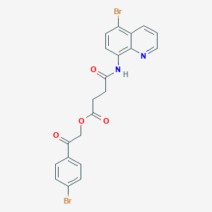 molecular formula C21H16Br2N2O4 B338965 2-(4-Bromophenyl)-2-oxoethyl 4-[(5-bromo-8-quinolinyl)amino]-4-oxobutanoate 