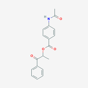 molecular formula C18H17NO4 B338968 1-Oxo-1-phenylpropan-2-yl 4-(acetylamino)benzoate 
