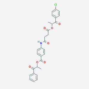 molecular formula C29H26ClNO7 B338969 1-Methyl-2-oxo-2-phenylethyl 4-({4-[2-(4-chlorophenyl)-1-methyl-2-oxoethoxy]-4-oxobutanoyl}amino)benzoate 