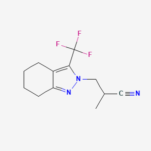 molecular formula C12H14F3N3 B3389746 2-Methyl-3-(3-(trifluoromethyl)-4,5,6,7-tetrahydro-2H-indazol-2-yl)propanenitrile CAS No. 937601-64-4