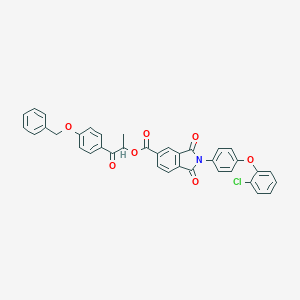 molecular formula C37H26ClNO7 B338977 2-[4-(Benzyloxy)phenyl]-1-methyl-2-oxoethyl 2-[4-(2-chlorophenoxy)phenyl]-1,3-dioxo-5-isoindolinecarboxylate 