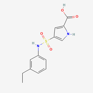 molecular formula C13H14N2O4S B3389773 4-[(3-ethylphenyl)sulfamoyl]-1H-pyrrole-2-carboxylic acid CAS No. 937624-93-6