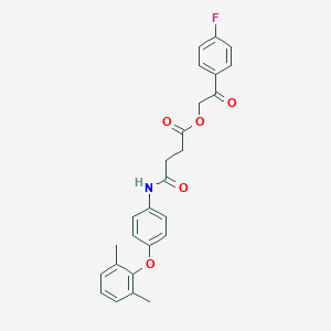 molecular formula C26H24FNO5 B338982 2-(4-Fluorophenyl)-2-oxoethyl 4-[4-(2,6-dimethylphenoxy)anilino]-4-oxobutanoate 