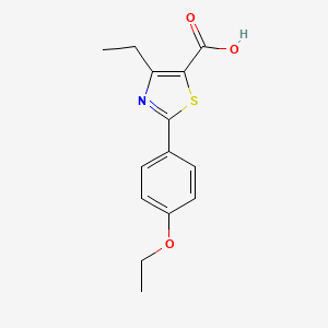molecular formula C14H15NO3S B3389821 2-(4-Ethoxyphenyl)-4-ethyl-1,3-thiazole-5-carboxylic acid CAS No. 938312-70-0
