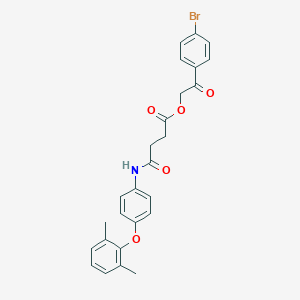 molecular formula C26H24BrNO5 B338983 2-(4-Bromophenyl)-2-oxoethyl 4-[4-(2,6-dimethylphenoxy)anilino]-4-oxobutanoate 