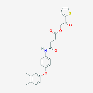 molecular formula C24H23NO5S B338984 2-Oxo-2-(2-thienyl)ethyl 4-[4-(3,4-dimethylphenoxy)anilino]-4-oxobutanoate 