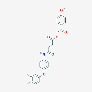 molecular formula C27H27NO6 B338986 2-(4-Methoxyphenyl)-2-oxoethyl 4-[4-(3,4-dimethylphenoxy)anilino]-4-oxobutanoate 