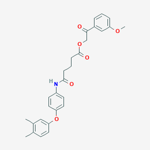 2-(3-Methoxyphenyl)-2-oxoethyl 5-[4-(3,4-dimethylphenoxy)anilino]-5-oxopentanoate