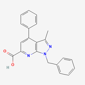 molecular formula C21H17N3O2 B3389872 1-benzyl-3-methyl-4-phenyl-1H-pyrazolo[3,4-b]pyridine-6-carboxylic acid CAS No. 941120-75-8