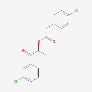 molecular formula C17H14Cl2O3 B338991 2-(3-Chlorophenyl)-1-methyl-2-oxoethyl (4-chlorophenyl)acetate 