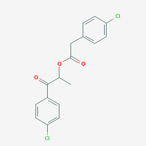 molecular formula C17H14Cl2O3 B338992 1-(4-Chlorophenyl)-1-oxopropan-2-yl (4-chlorophenyl)acetate 
