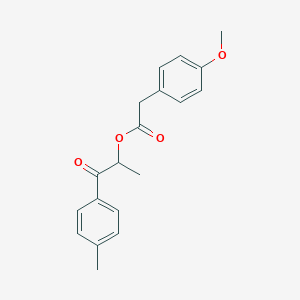 molecular formula C19H20O4 B338995 1-Methyl-2-(4-methylphenyl)-2-oxoethyl (4-methoxyphenyl)acetate 