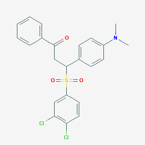 molecular formula C23H21Cl2NO3S B339002 3-[(3,4-Dichlorophenyl)sulfonyl]-3-[4-(dimethylamino)phenyl]-1-phenylpropan-1-one 