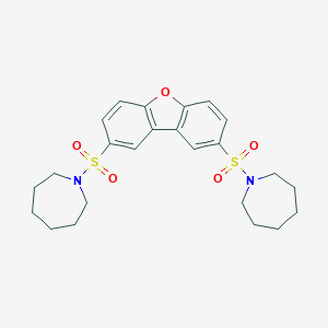molecular formula C24H30N2O5S2 B339003 1-{[8-(1-Azepanylsulfonyl)dibenzo[b,d]furan-2-yl]sulfonyl}azepane 
