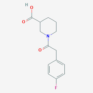 molecular formula C14H16FNO3 B3390060 1-[2-(4-Fluorophenyl)acetyl]piperidine-3-carboxylic acid CAS No. 953726-38-0