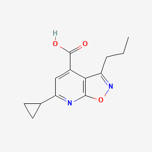 molecular formula C13H14N2O3 B3390081 6-Cyclopropyl-3-propyl-[1,2]oxazolo[5,4-b]pyridine-4-carboxylic acid CAS No. 953741-74-7