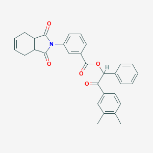 molecular formula C31H27NO5 B339015 2-(3,4-dimethylphenyl)-2-oxo-1-phenylethyl 3-(1,3-dioxo-1,3,3a,4,7,7a-hexahydro-2H-isoindol-2-yl)benzoate 